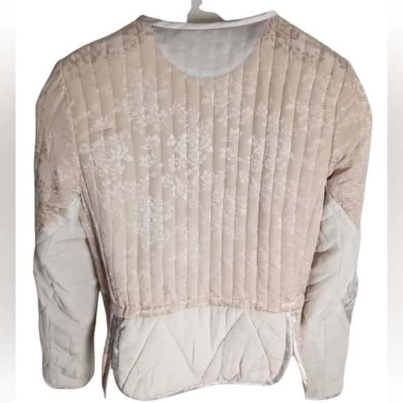 Rebecca Taylor Silk Peplum Jacket Blush Nude Feminine Bomber  Utility Size 4 - Picture 9 of 9